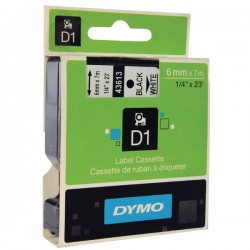 DYMO páska D1 6mm x 7m, čierna na bielej 43613